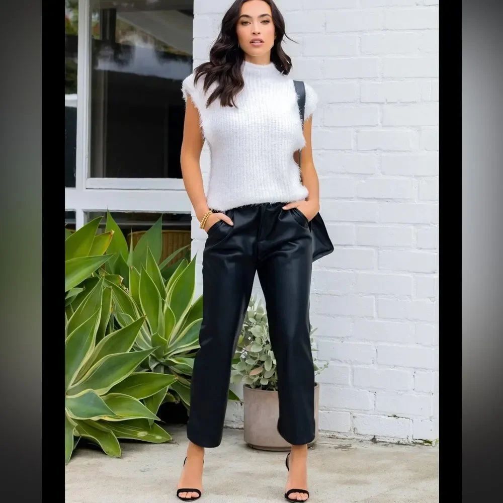 NWTs Bishop + Young Maya Vegan Leather Black Pants Size XS and Small